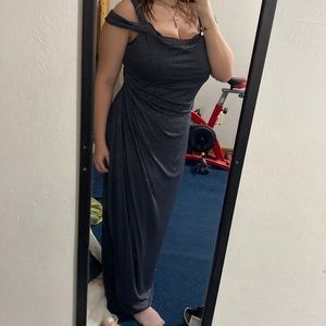 Silver sparkly Alex Evenings prom dress size 14